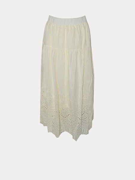 Embroidered Hem Maxi Skirt