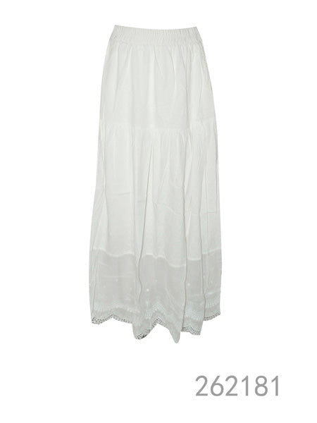Tiered Cotton Maxi Skirt