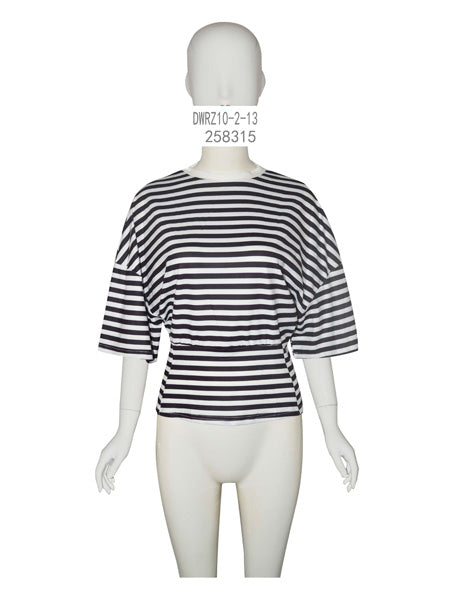Striped Cinched-Waist Top