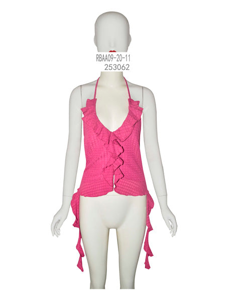 Ruffle Trim Halter Top