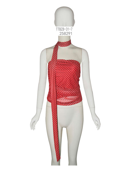 Polka Dot Halter Wrap Top