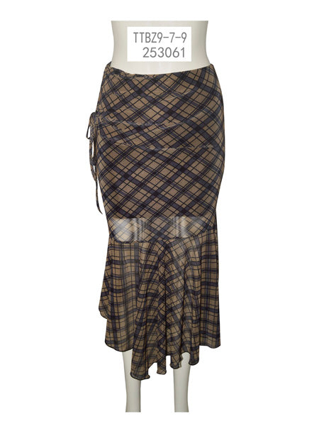 Plaid Asymmetrical Skirt
