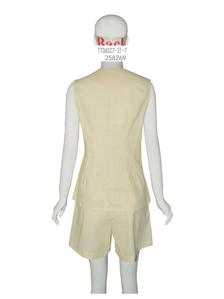 Sleeveless Knit Button-Front Vest & Shorts Set