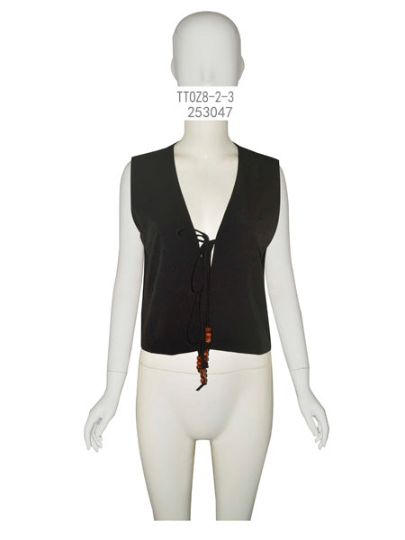 Knit Tie-Front Sleeveless Top