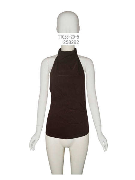 High-Neck Halter Knit Top