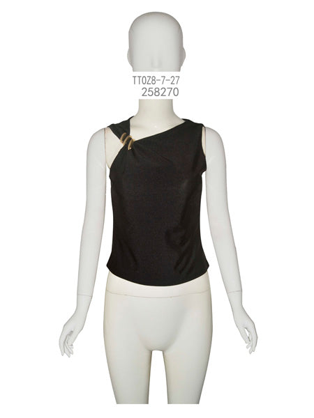 Asymmetrical Ring Detail Knit Tank Top