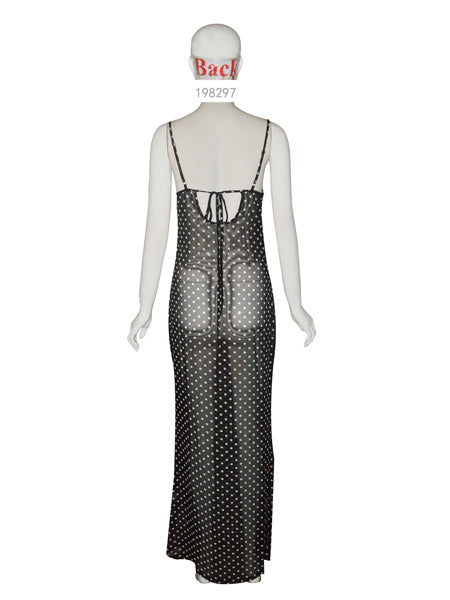 Polka Dot Sheer Maxi Dress