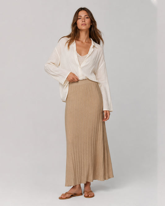 Ribbed Knit Maxi Skirt