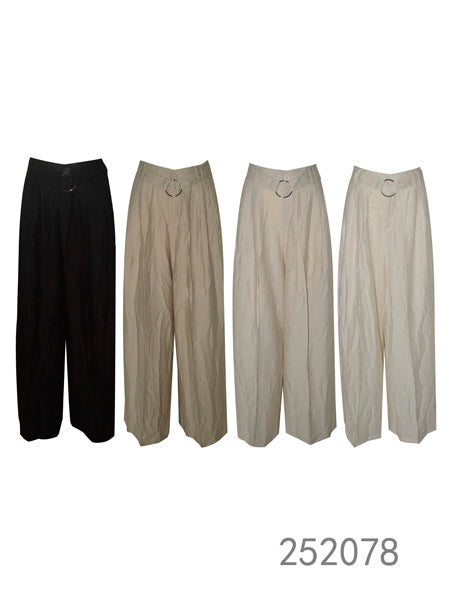 Wide-Leg Trousers with Ring Detail