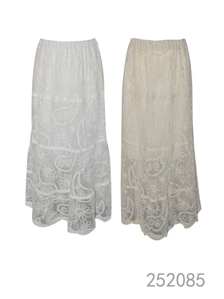 Embroidered Lace Maxi Skirt