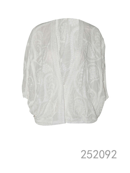 Sheer Embroidered Kimono Top