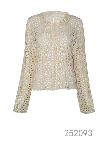 Crochet Lace Button-Up Top