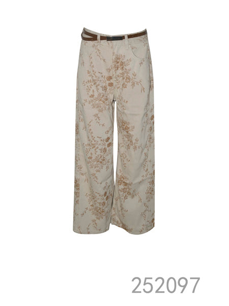 Floral Print Wide-Leg Trousers