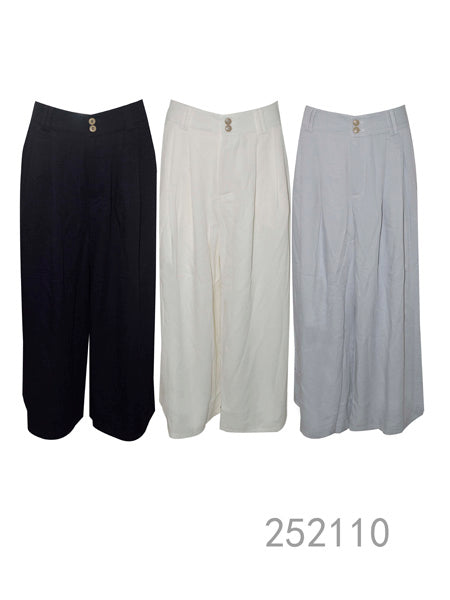 Wide-Leg Pleated Pants