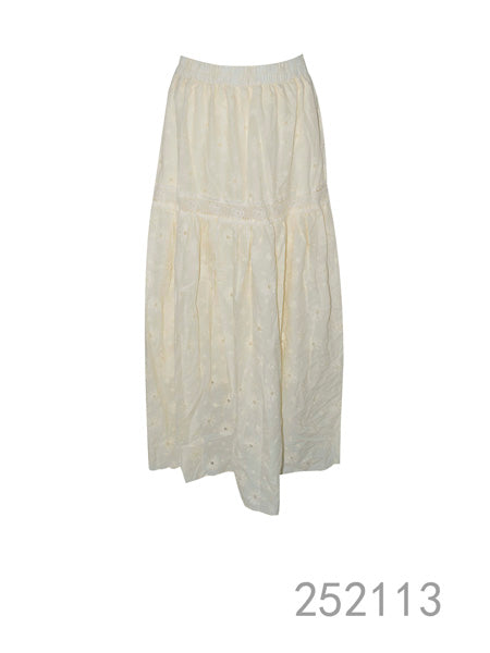 Tiered Eyelet Maxi Skirt