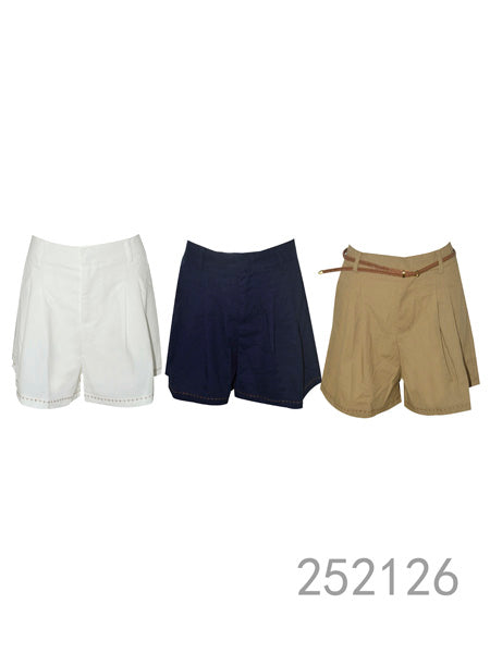 Pleated High-Waist Shorts