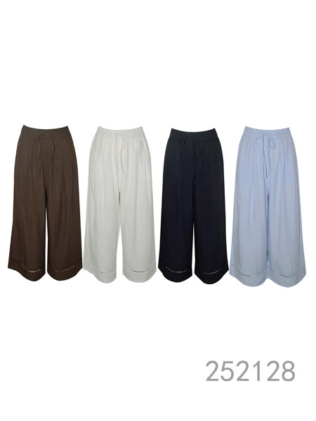 Wide-Leg Drawstring Pants