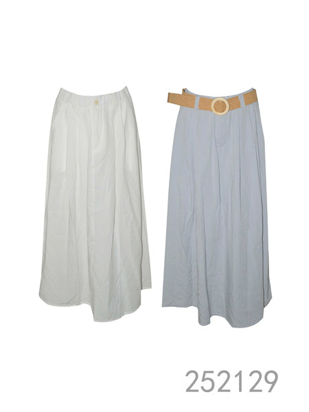 Wide-Leg Maxi Skirt with Belt Detail