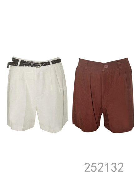 Pleated Linen Shorts