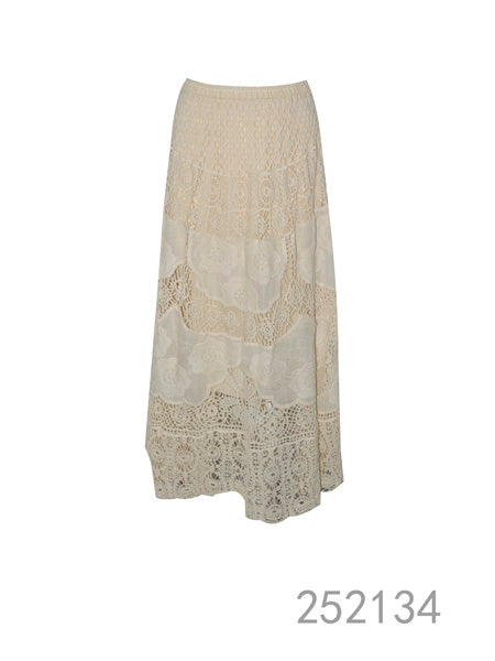 Lace Panel Maxi Skirt