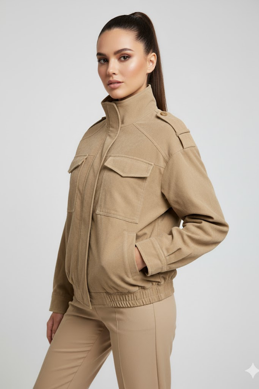 Suede Cargo Jacket