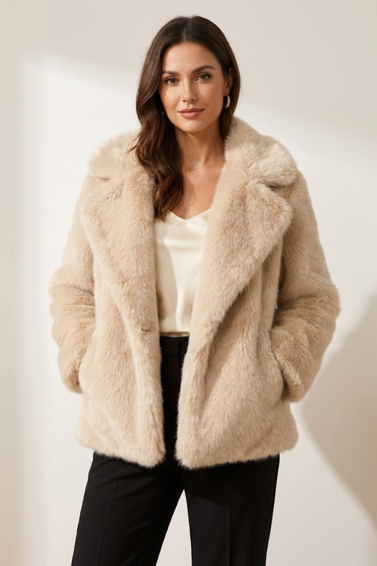 Faux Fur Open-Front Jacket