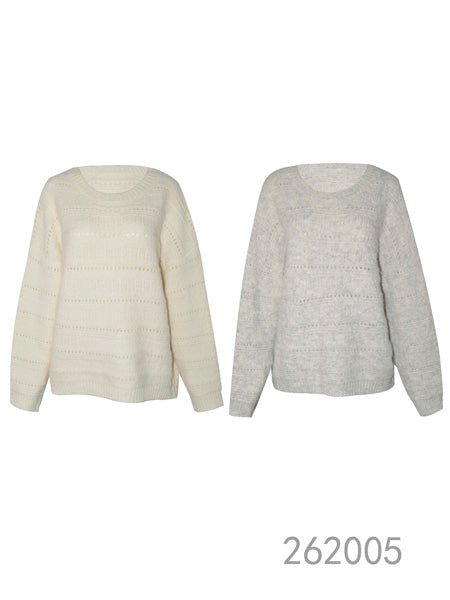 Textured Knit Pullover Sweater