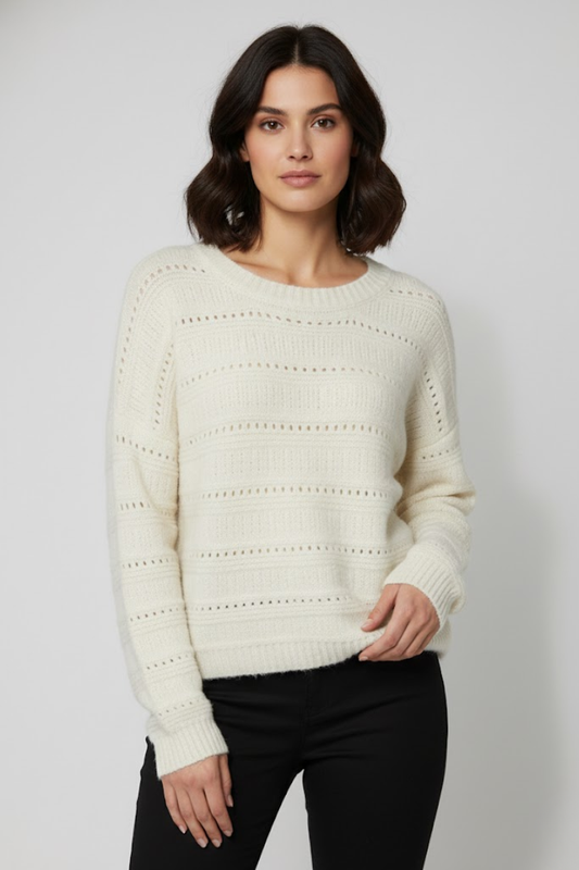 Textured Knit Pullover Sweater