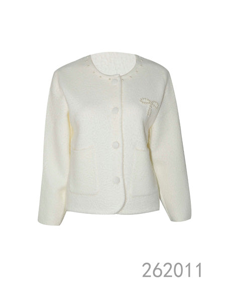Embellished Button-Front Knit Cardigan