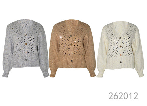 Embellished Button-Front Knit Cardigan
