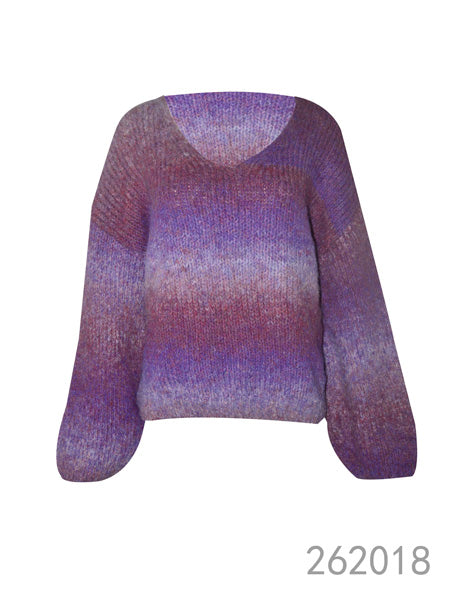 Gradient V-Neck Knit Sweater