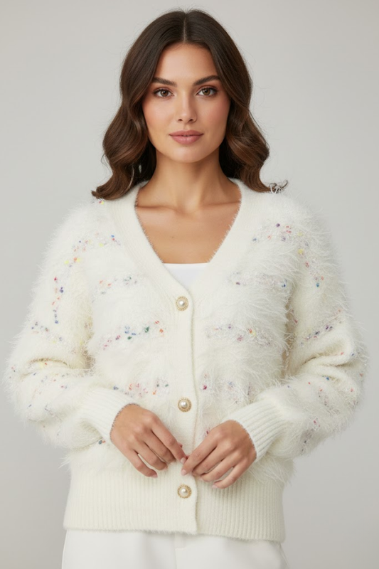 Textured Confetti Knit Cardigan