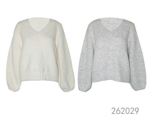 V-Neck Relaxed Knit Sweater