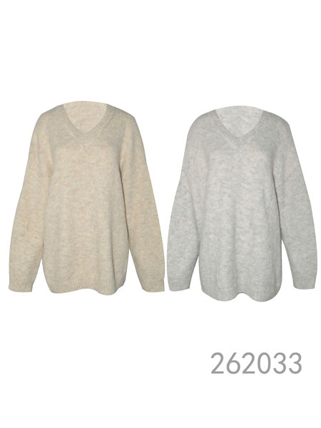 V-Neck Knit Sweater