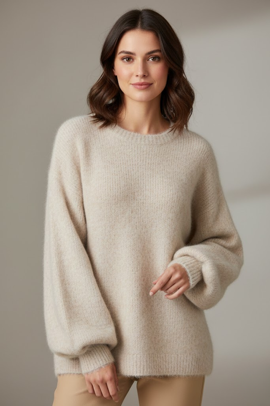 Soft Knit Balloon Sleeve Pullover