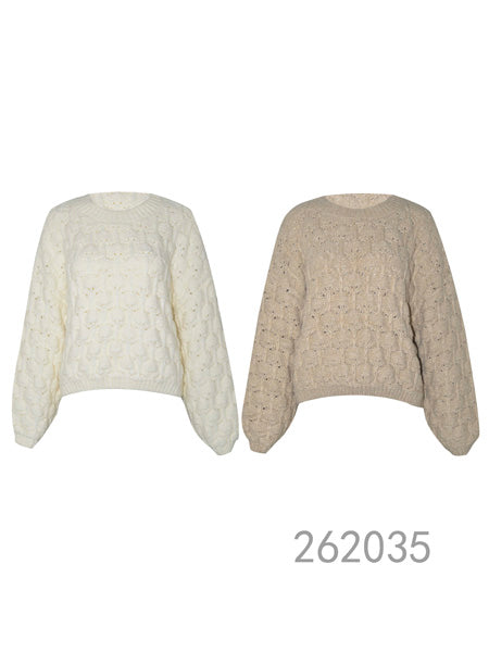 Textured Cable Knit Sweater