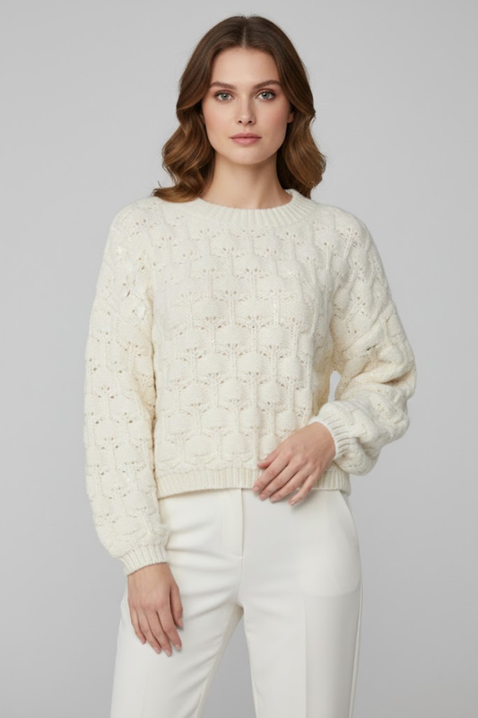 Textured Cable Knit Sweater