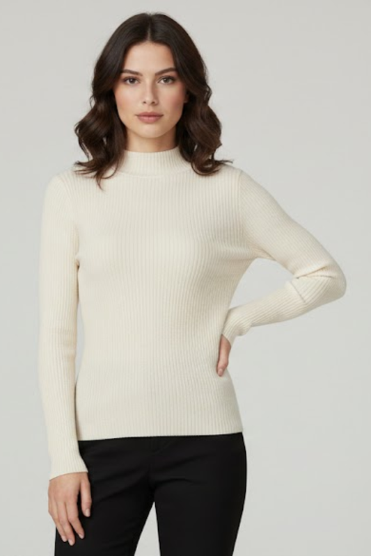 Slim Fit Ribbed Long Sleeve Knit Top