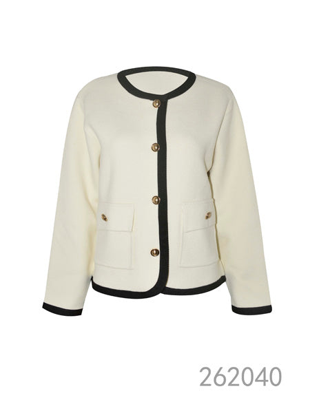 Contrast Trim Knit Cardigan