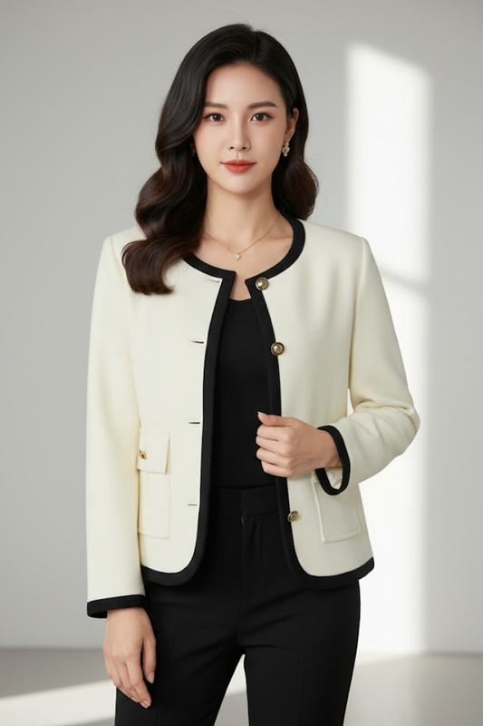 Contrast Trim Knit Cardigan