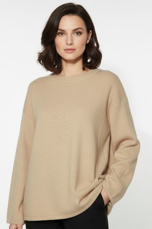 Relaxed Long Sleeve Knit Top