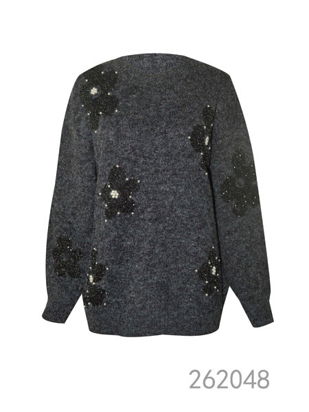 Sparkle Floral Knit Sweater