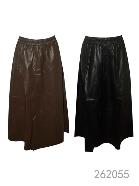 Faux Leather Midi Skirt