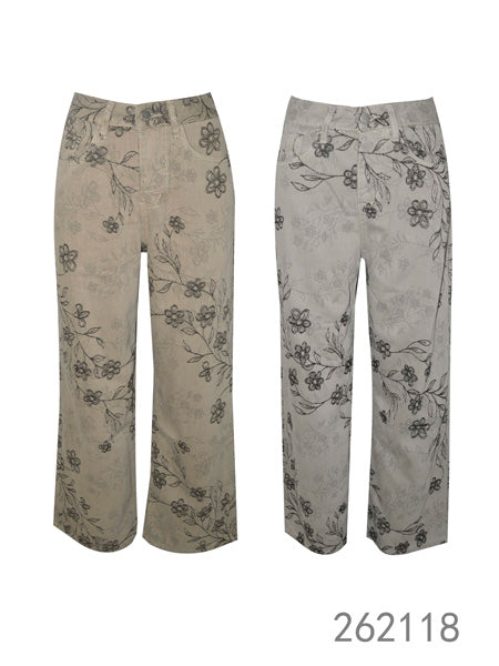 Floral Print Straight-Leg Pants