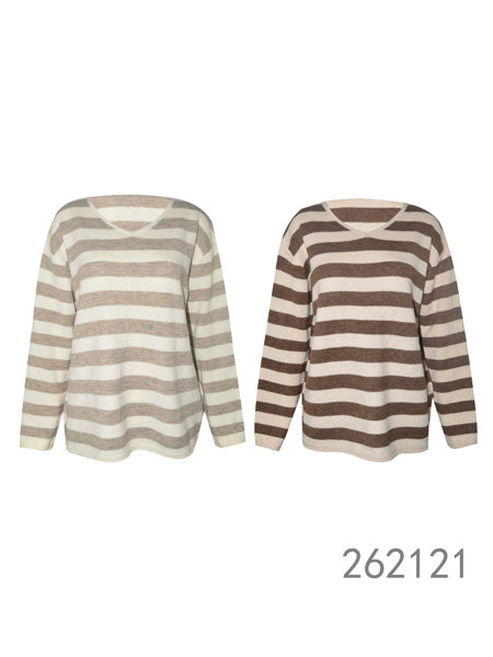 Striped Relaxed Fit Knit Sweater