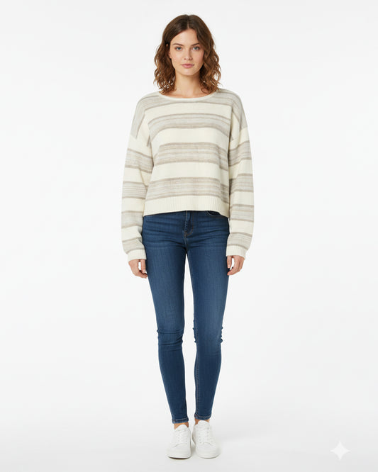 Striped Cropped Knit Sweater