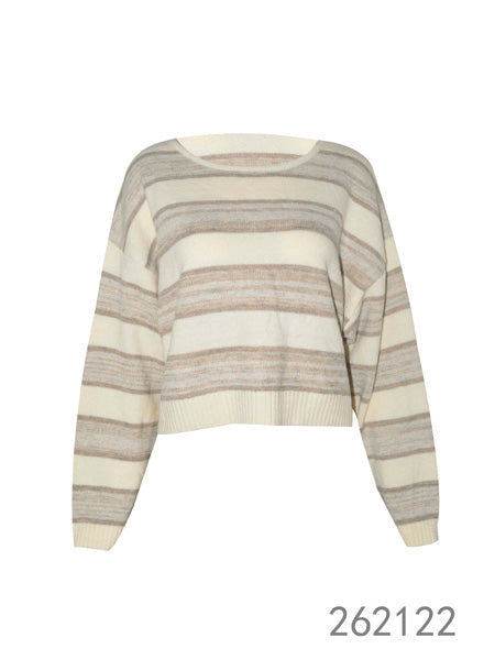 Striped Cropped Knit Sweater