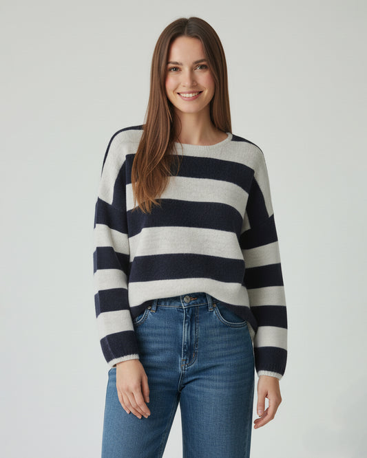 Oversized Striped Knit Sweater