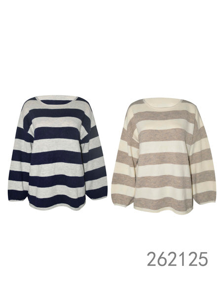 Oversized Striped Knit Sweater