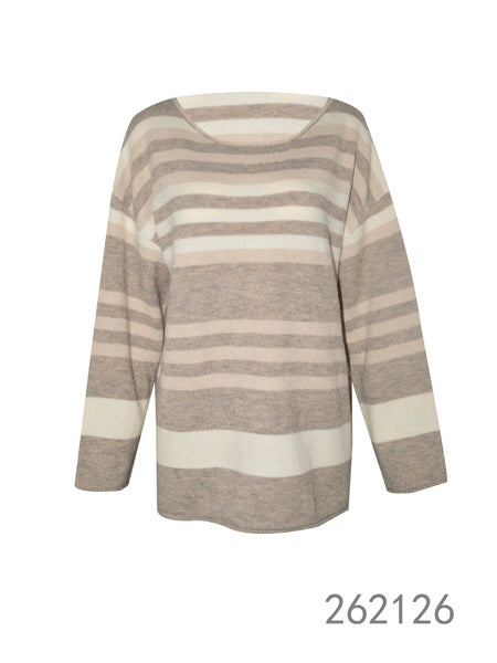 Striped Relaxed Fit Knit Sweater